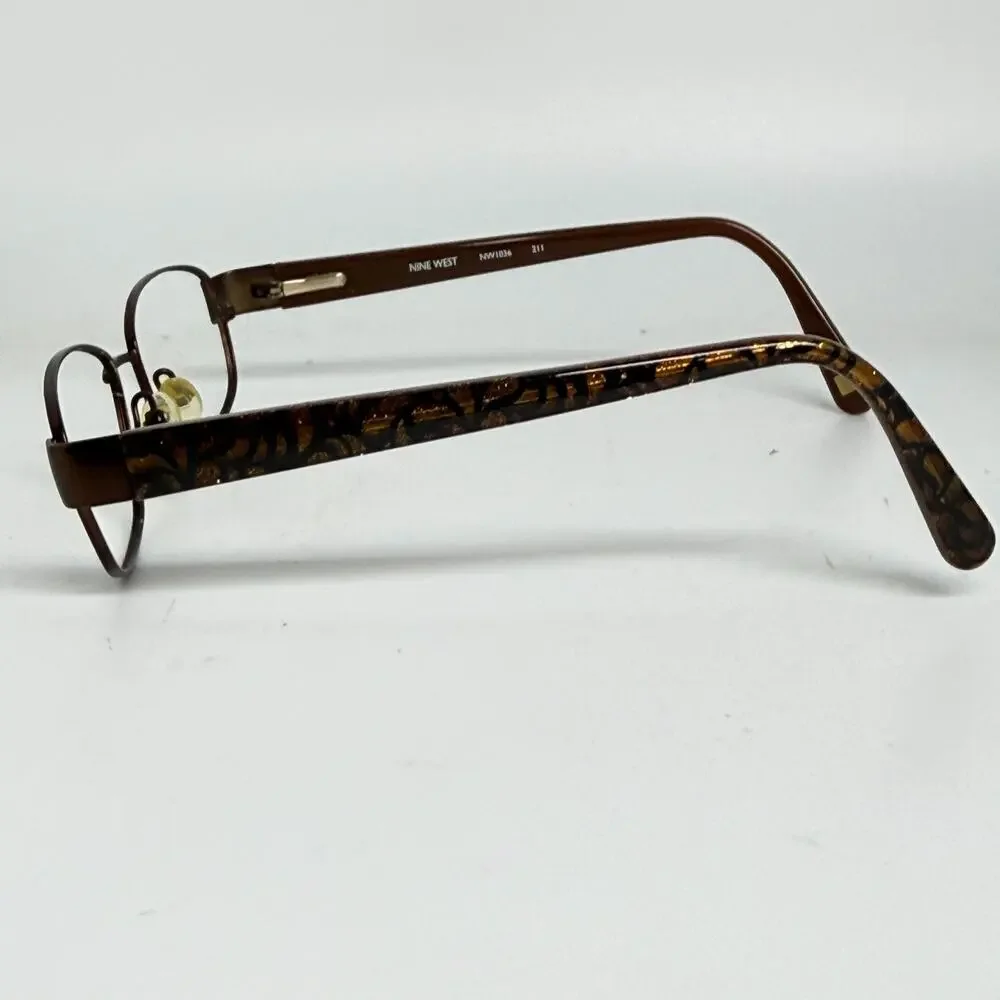Nine West NW1036 211‎ Eyeglasses Frames Brown Round Oval Rim 52-16-135 H19690